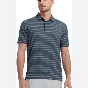 Lot of 2 MAELREG Men’s L Blue Golf Polo Performance Stretch Shirt Stars